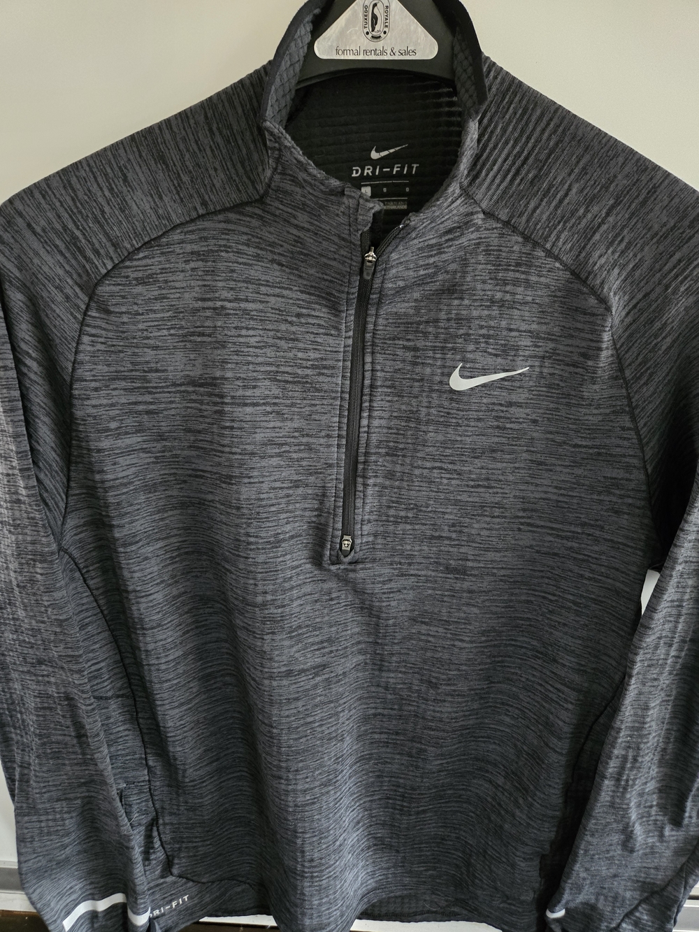 Nike Gray Heather Quarter-Zip Performance Pullover